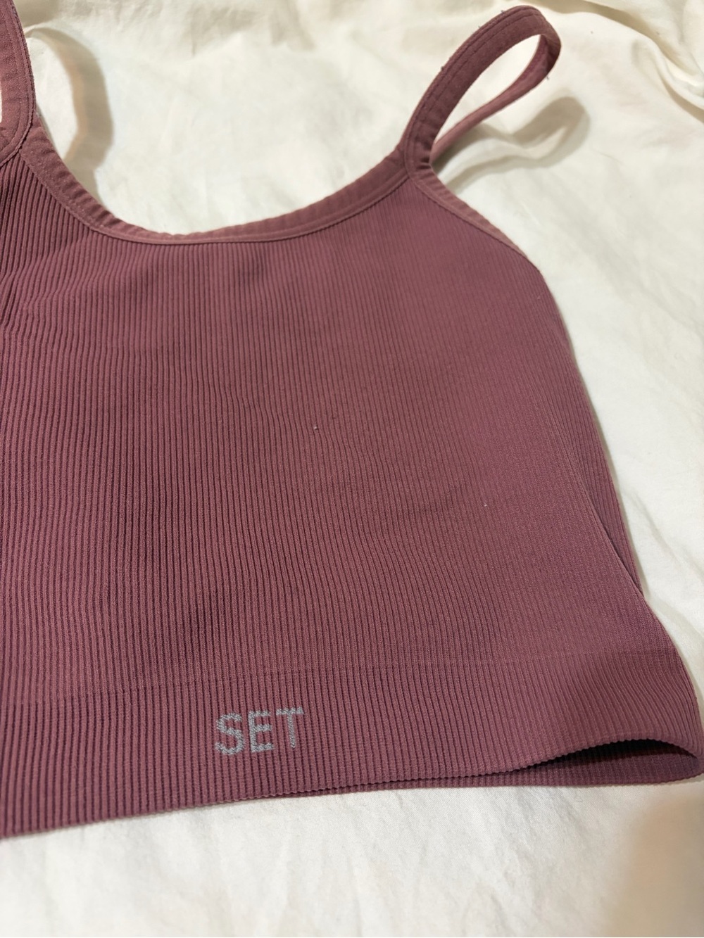 SET Active Crop Cami Tank Top - Dusty Mauve XS